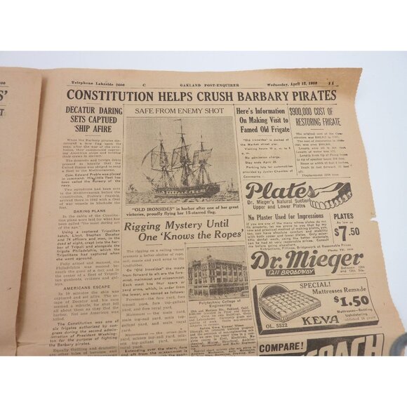 The Oakland post Enquirer Welcome Old ironsides April 1933 souvenir ed very rare - Picture 12 of 15